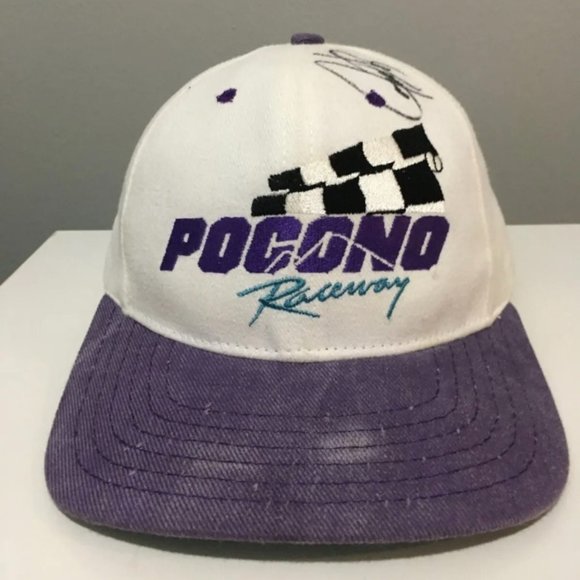 American Needle Other - Vintage American Needle Pocono Raceway Signed NASCAR Racing Snapback Hat Purple